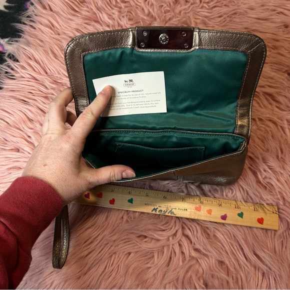Coach metallic gold wristlet/clutch - Picture 5 of 6